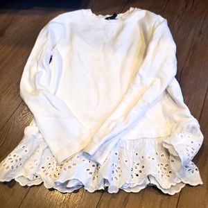 Banana Republic white sweater with lace